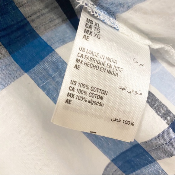 Style & Co. White & Blue Plaid Button Down Shirt - Picture 10 of 10